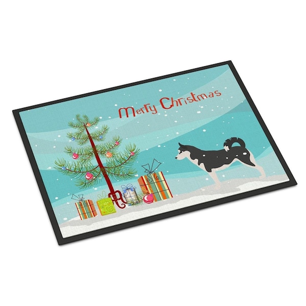 Carolines Treasures Siberian Husky Merry Christmas Tree Indoor or Outdoor Mat 18x27 BB2998MAT - main